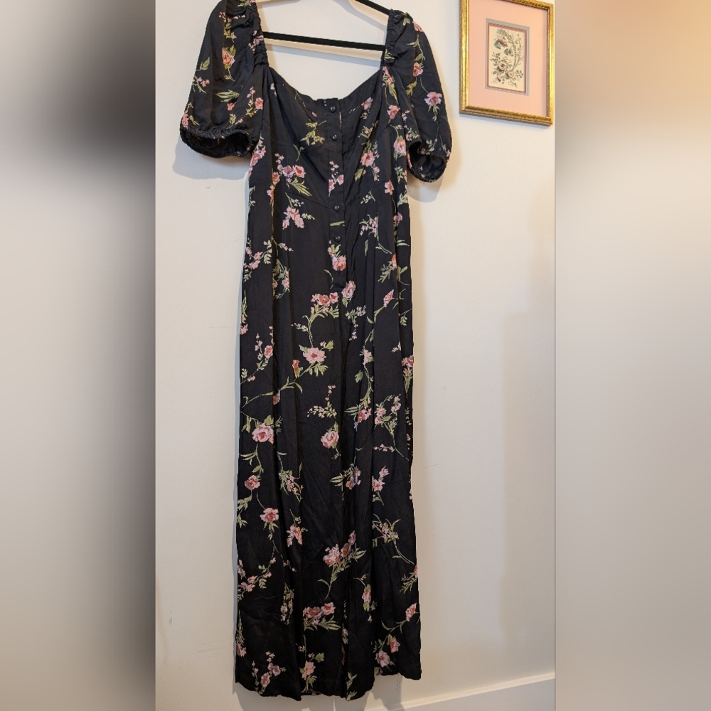 Asos Design Floral Milkmaid Jumpsuit